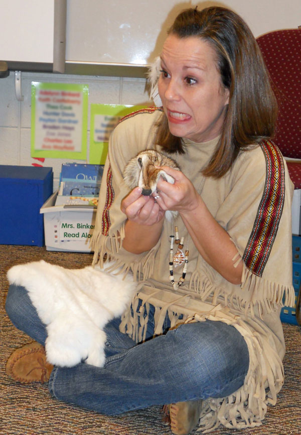 Miss Annie dressed as an American Indian