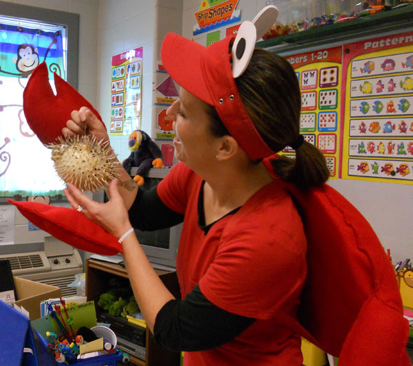 Miss Annie dressed as a crab